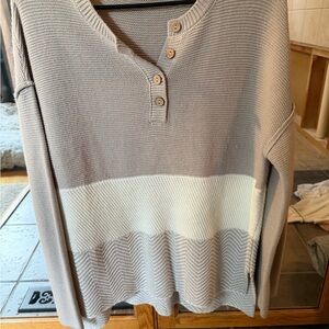 Gray and White Women's Sweater